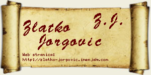 Zlatko Jorgović vizit kartica